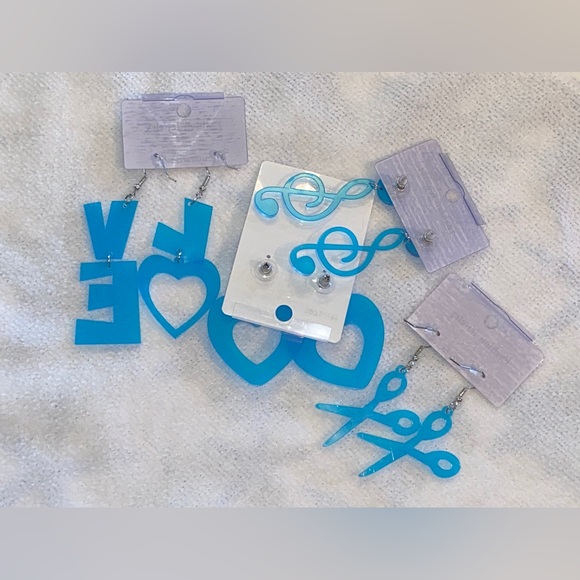 🎼Music Earrings🎼-New/Fun/Large/Iridescent/Plastic/Hippie/Rainbow/Party/Fun/Luv - Picture 8 of 12